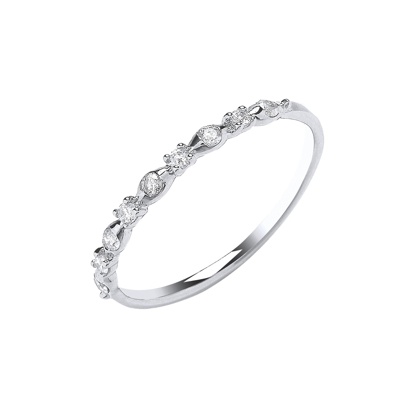 9ct White Gold 0.15ct Diamond Eternity Ring - Fine Ring - Certified Authentic - Swiss Made – Luxury Jewellery by Imper
